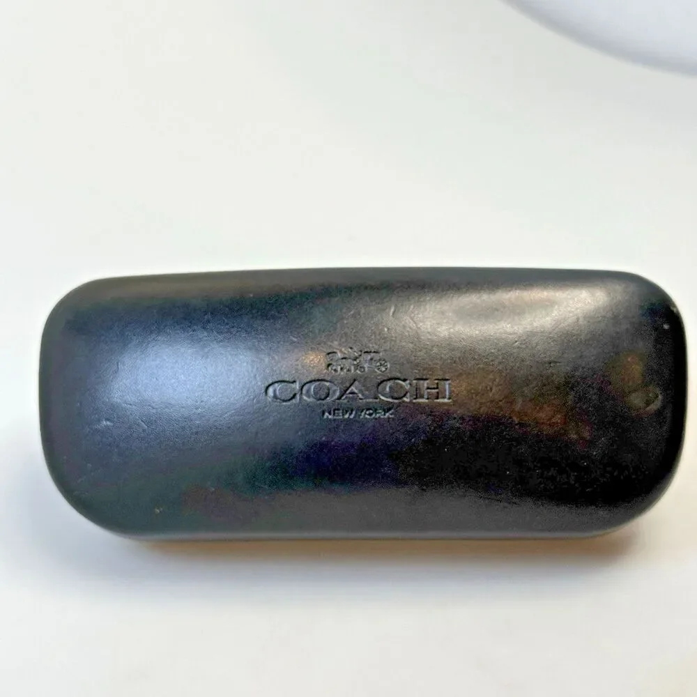 COACH New York Black Clam Shell Eyeglasses Sunglasses Hard Case Protective EUC